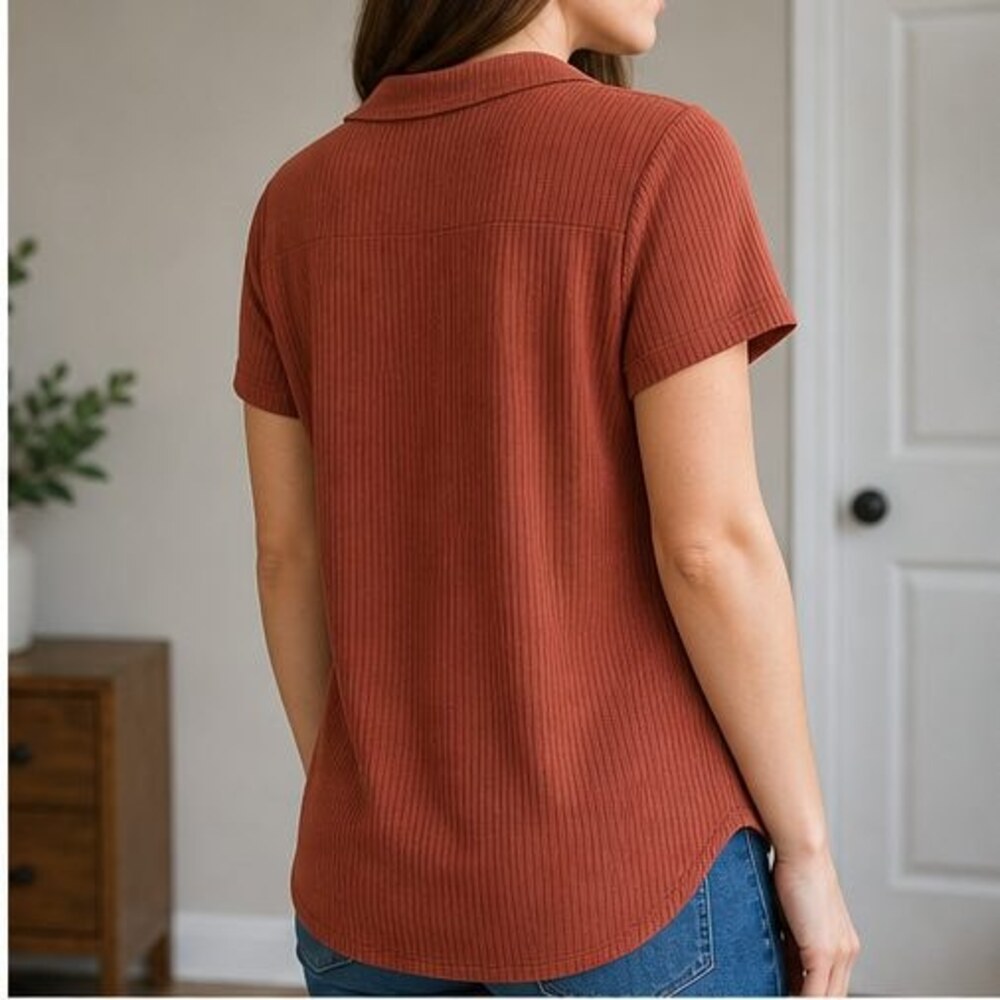 Rust V Neck Top - Picture 3 of 6